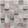 Traverten Eskitme Gümüş Duvar Taşları 5x5cm - DT1557